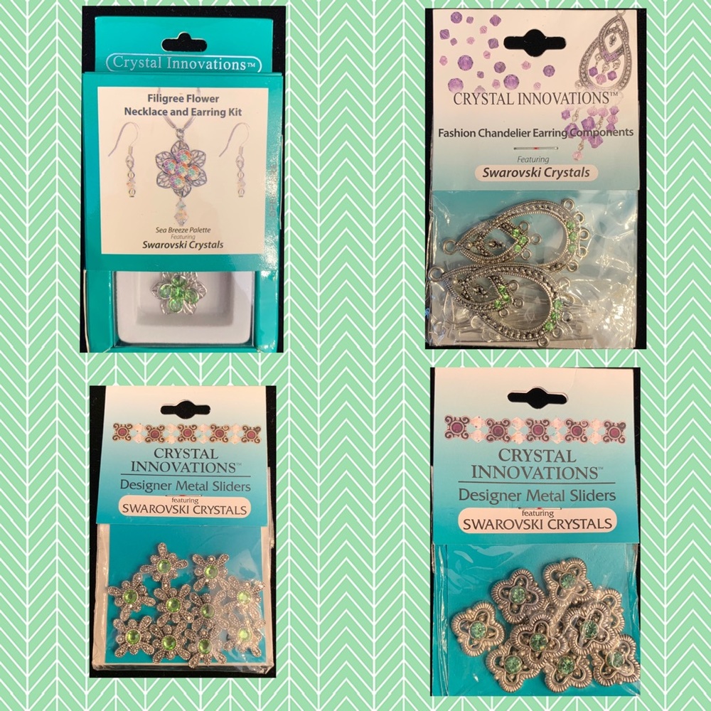 A bundle of Green Swarovski Crystals Components